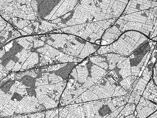 Obraz premium Detailed black and white map of Union, New jersey, designed in a sketch-style illustration for creative use.