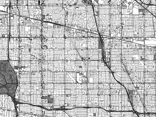 Obraz premium Minimal city map illustration of Valley Glen, California, in hand-drawn style monochrome with strong gridlines and shaded areas.