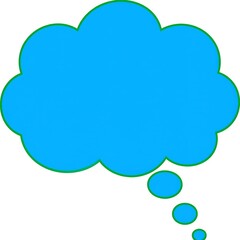 Obraz premium Simple blue thought bubble