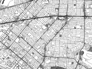 Obraz premium Black and white illustration map of West_Covina, California, showing its detailed urban layout in a hand-drawn style.