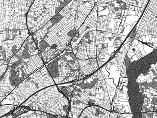 Obraz premium Sketch-style city map of Woodbridge New, Jersey, in monochrome black and white, perfect for wall art and editorial use.