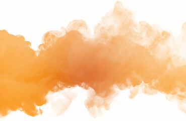 Orange smoke fire frame isolated on transparent or white background, colorful fog and smoke texture overlay, perfect for design, graphics, decoration, and artistic projects.