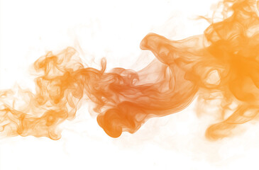 Orange smoke fire frame isolated on transparent or white background, featuring colorful smoke and fog overlay, ideal for design, decoration, graphics, and artistic projects.