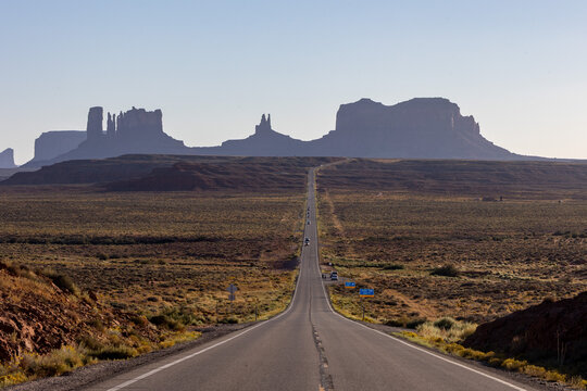 Scenic Monument Valley road inspired by Forrest Gump movie scene