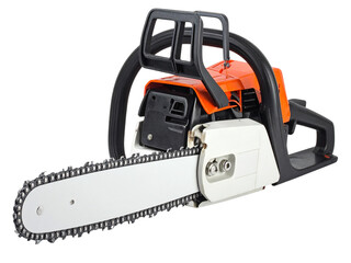 Naklejka premium chainsaw isolated on white background