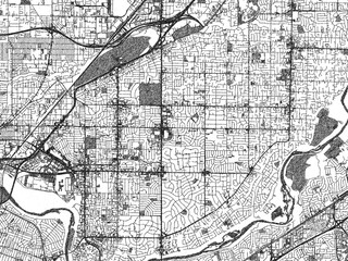 Fototapeta premium Decorative map of Arden-Arcade, California, rendered in sketch-like monochrome, ideal for posters and travel projects.
