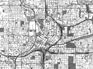 Obraz premium Artistic city map of Atlanta center, Georgia, created in hand-drawn black and white for editorial or decorative projects.