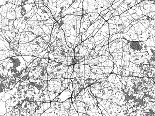 Sketch-style city map of Atlanta, Georgia, in monochrome black and white, perfect for wall art and editorial use.