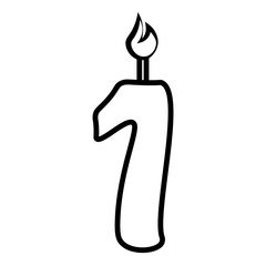 Set of Birthday candles numbers for cake.1, 2, 3, 4, 5, 6, 7, 8, 9, 0. birthday candles number line icon, icon number one candles birthday