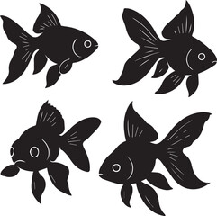 Four fish, one flow—grace drawn in silence silhouette 