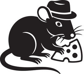 Obraz premium Rat with cheese bite