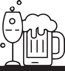 glass of beer and bottle