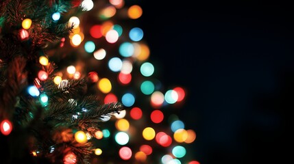 カラフルなイルミネーションで装飾されたクリスマスツリー