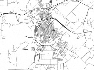 Urban map of Brownwood, Texas, illustrated in monochrome with a strong grid and shaded elements.