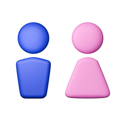 3D Male and Female Icon Symbol Gender Sign Isolated PNG