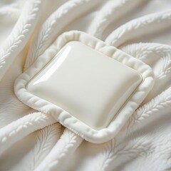 Close-up of a reusable hot/cold gel pack with fabric cover, isolated on white background, highlighting texture and design for therapy and recovery.