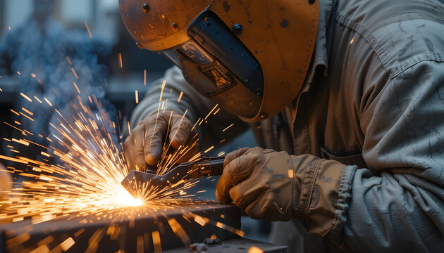 Blazing Focus: The Art and Power of Welding Sparks in Motion