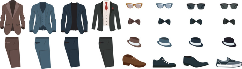 Men Fashion Accessories elegant icons and vector file featuring stylish designs for modern apparel and lifestyle projects.