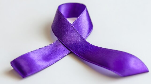 Epilepsy Ribbon. Symbol of Awareness for Purple Day Campaign with Copy Space