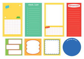 Colorful Planner and Checklist Template Vector Set