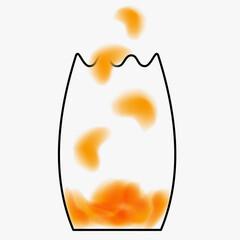 Chips package silhouette. Creative minimal fast food composition with gradient blurred and line elements. Modern abstract fashion vector illustration.