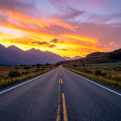 Scenic highway at sunset (1)