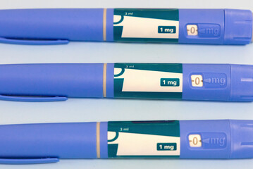 Ozempic injection pen for obesity weight reduction. High quality photo