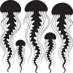 Jellyfish Silhouette Vector Illustration