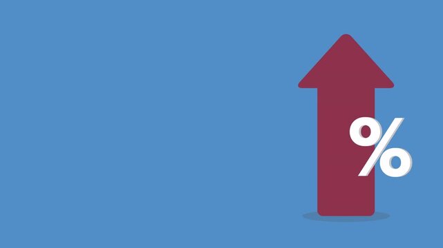 Red arrow with percentage symbol