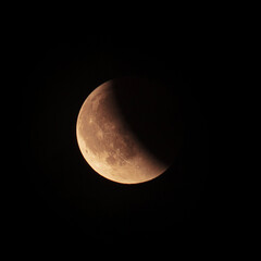 Naklejka premium A breathtaking close-up of the Moon during the total lunar eclipse on September 7, 2025.