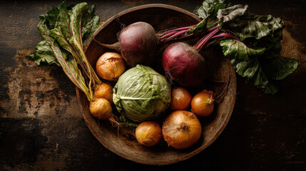 A beautiful autumnal harvest of fresh vegetables, perfect for a festive Thanksgiving meal.