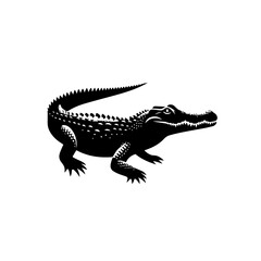 Crocodile Vector Illustration – Aggressive Jungle Reptile Artwork