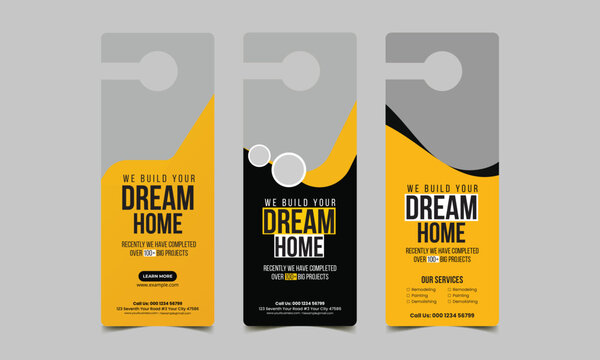 construction door hanger template design. - Powered by Adobe