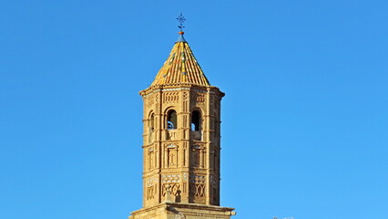 Peralejos Mudejar art bell tower church Teruel 