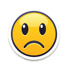A yellow emoji with a sad expression, featuring a curved mouth and oval eyes, conveying unhappiness.