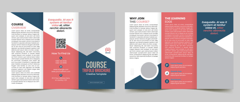 course trifold brochure template layout.