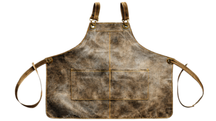 Rustic apron with worn look background isolated on a Transparent background, PNG file.