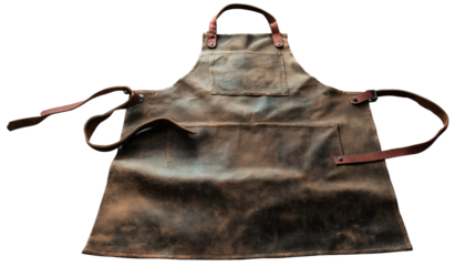 Rustic apron with worn look background isolated on a Transparent background, PNG file.