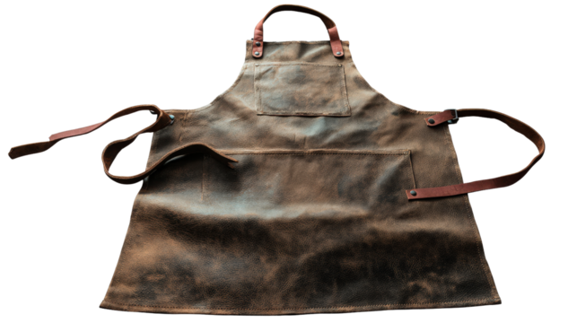 Rustic apron with worn look background isolated on a Transparent background, PNG file. - Powered by Adobe
