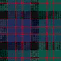 MacDonald tartan plaid. Scottish pattern fabric swatch close-up. 