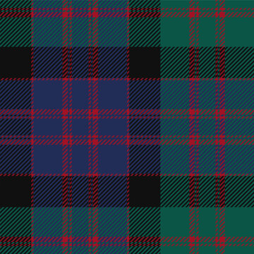 MacDonald tartan plaid. Scottish pattern fabric swatch close-up. 