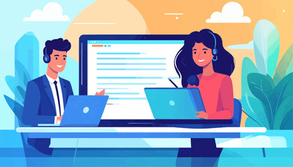 Online seminar registration vector, minimal style