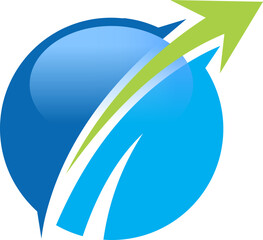 arrow globe destination vector logo