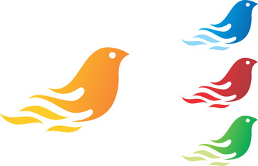 vector illustration of a bird abstract flaying vektor logo