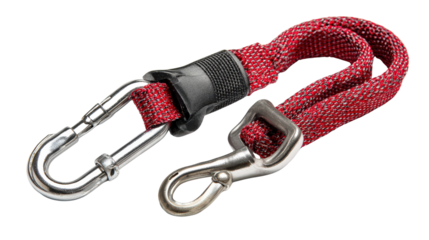 Safety lanyard with locking carabiner background isolated on a Transparent background, PNG file.