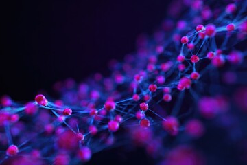 Colorful molecular structure with vibrant connections and glowin