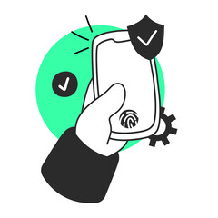 phone security hand drawn illustration