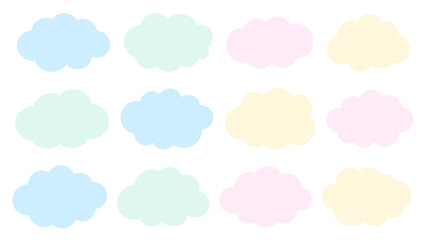 雲型のパステルカラーのフレームセット