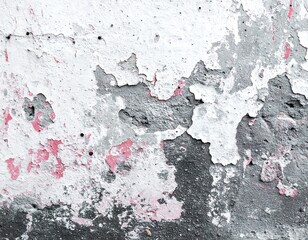 Peeling paint on weathered concrete