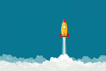 illustration of a rocket flying into the sky that did not reach the target